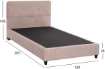 ΚΡΕΒΑΤΙ HM648.22 DOLORES, ΜΠΕΖ ΥΦΑΣΜΑ τ.NUBUCK, 120x200 εκ.