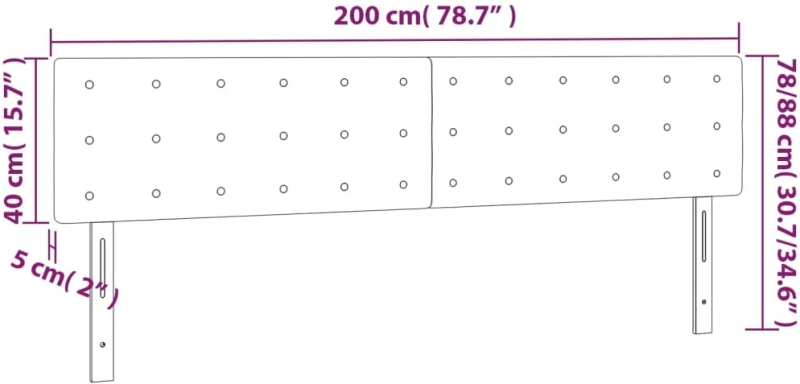 vidaXL Κεφαλάρια Κρεβατιού 2 τεμ. Λευκό 100x5x78/88 εκ.Συνθετικό Δέρμα