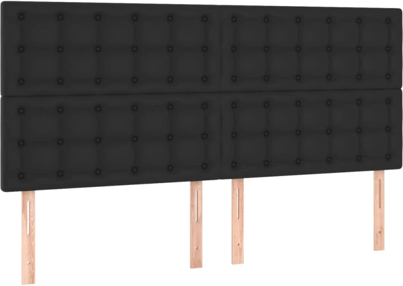vidaXL Κεφαλάρι Κρεβατιού LED Μαύρο 200x5x118/128 εκ