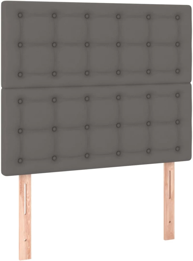 vidaXL Κεφαλάρι Κρεβατιού LED Γκρι 80x5x118/128 εκ