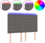 vidaXL Κεφαλάρι Κρεβατιού LED Γκρι 144x5x118/128 εκ