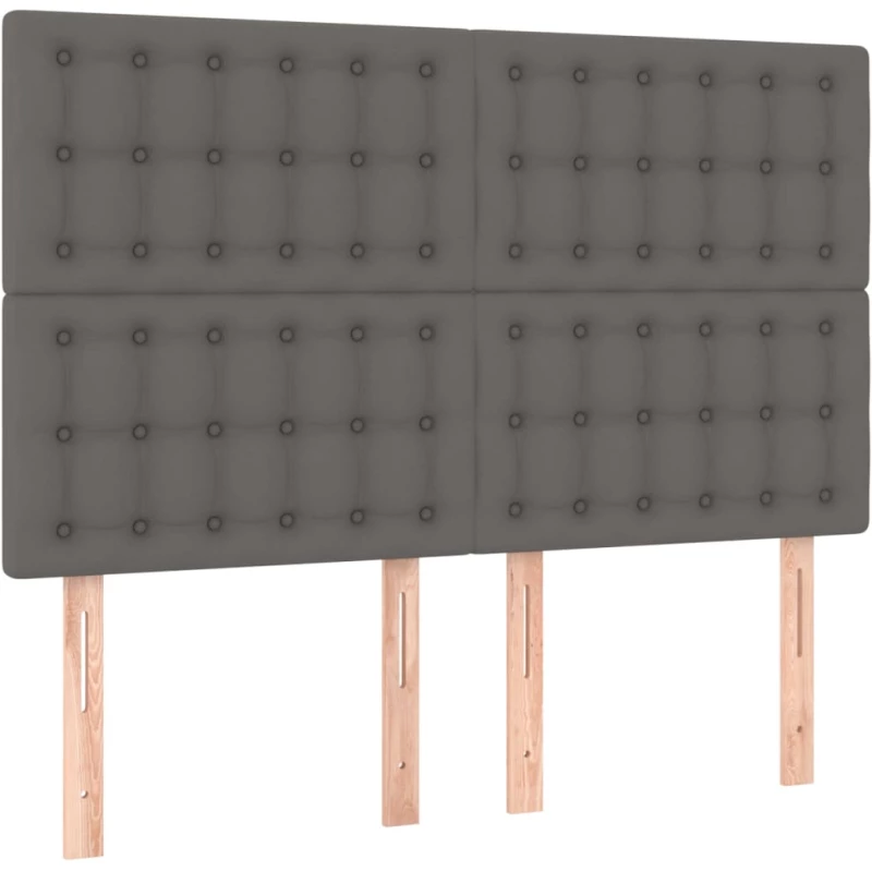 vidaXL Κεφαλάρι Κρεβατιού LED Γκρι 144x5x118/128 εκ