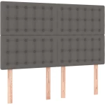 vidaXL Κεφαλάρι Κρεβατιού LED Γκρι 144x5x118/128 εκ