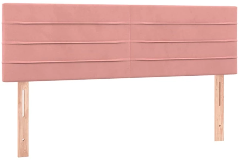 vidaXL Κρεβάτι Boxspring με Στρώμα Ροζ 140x200 εκ. Βελούδινο