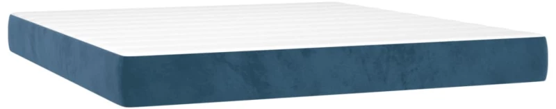 vidaXL Κρεβάτι Boxspring με Στρώμα Σκούρο Μπλε 180x200 εκ. Βελούδινο