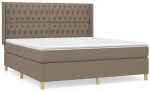 vidaXL Κρεβάτι Boxspring με Στρώμα Taupe 180x200 εκ. Υφασμάτινο