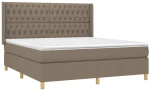 vidaXL Κρεβάτι Boxspring με Στρώμα Taupe 180x200 εκ. Υφασμάτινο