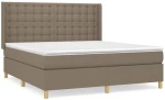 vidaXL Κρεβάτι Boxspring με Στρώμα Taupe 180x200 εκ. Υφασμάτινο