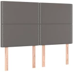 vidaXL Κρεβάτι Boxspring με Στρώμα Γκρι 140x190εκ. από Συνθετικό Δέρμα