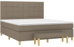 vidaXL Κρεβάτι Boxspring με Στρώμα Taupe 180x200 εκ. Υφασμάτινο