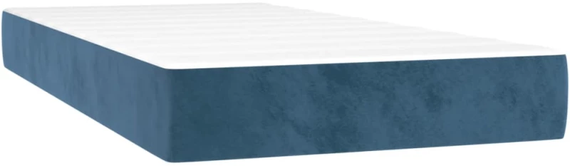vidaXL Κρεβάτι Boxspring με Στρώμα Σκούρο Μπλε 90x190 εκ. Βελούδινο