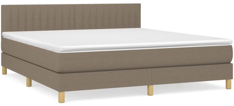 vidaXL Κρεβάτι Boxspring με Στρώμα Taupe 180x200 εκ. Υφασμάτινο