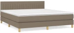 vidaXL Κρεβάτι Boxspring με Στρώμα Taupe 180x200 εκ. Υφασμάτινο
