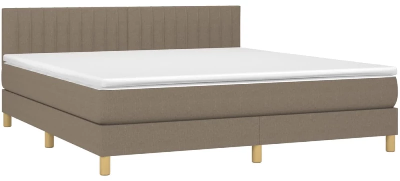 vidaXL Κρεβάτι Boxspring με Στρώμα Taupe 180x200 εκ. Υφασμάτινο