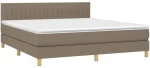 vidaXL Κρεβάτι Boxspring με Στρώμα Taupe 180x200 εκ. Υφασμάτινο