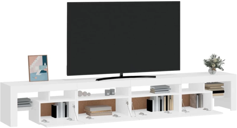 vidaXL Έπιπλο Τηλεόρασης με LED Λευκό 260 x 36,5 x 40 εκ.
