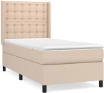 vidaXL Κρεβάτι Boxspring με Στρώμα Καπουτσίνο 80x200 εκ. Συνθ. Δέρμα