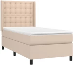 vidaXL Κρεβάτι Boxspring με Στρώμα Καπουτσίνο 80x200 εκ. Συνθ. Δέρμα