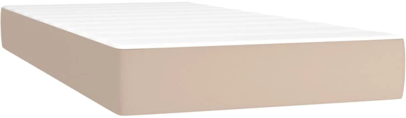 vidaXL Κρεβάτι Boxspring με Στρώμα Καπουτσίνο 80x200 εκ. Συνθ. Δέρμα