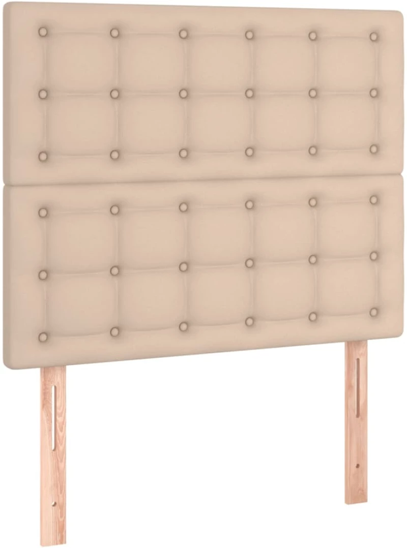 vidaXL Κρεβάτι Boxspring με Στρώμα Καπουτσίνο 80x200 εκ. Συνθ. Δέρμα