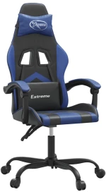 vidaXL Καρέκλα Gaming Περιστρεφόμενη Μαύρη & Μπλε από Συνθετικό Δέρμα
