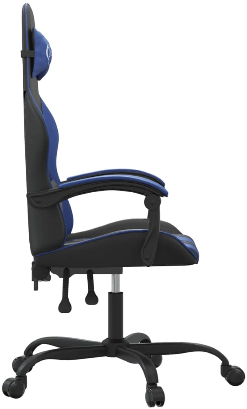 vidaXL Καρέκλα Gaming Περιστρεφόμενη Μαύρη & Μπλε από Συνθετικό Δέρμα