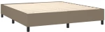 vidaXL Κρεβάτι Boxspring με Στρώμα & LED Taupe 160x200 εκ. Υφασμάτινο