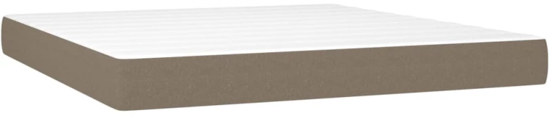 vidaXL Κρεβάτι Boxspring με Στρώμα & LED Taupe 160x200 εκ. Υφασμάτινο