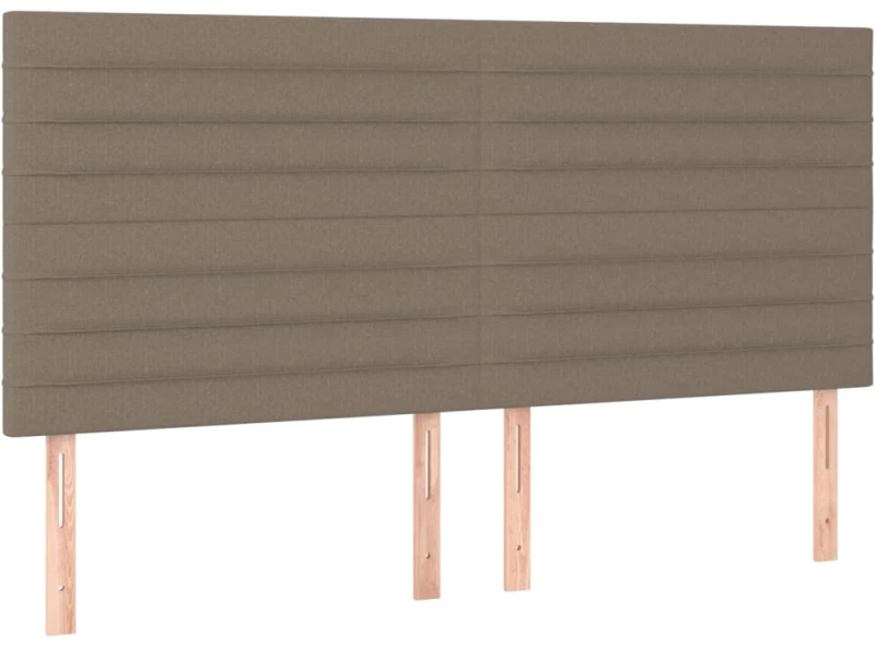 vidaXL Κρεβάτι Boxspring με Στρώμα & LED Taupe 160x200 εκ. Υφασμάτινο