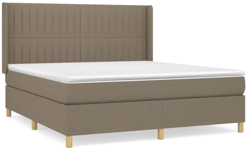 vidaXL Κρεβάτι Boxspring με Στρώμα Taupe 160x200 εκ. Υφασμάτινο