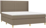 vidaXL Κρεβάτι Boxspring με Στρώμα Taupe 160x200 εκ. Υφασμάτινο