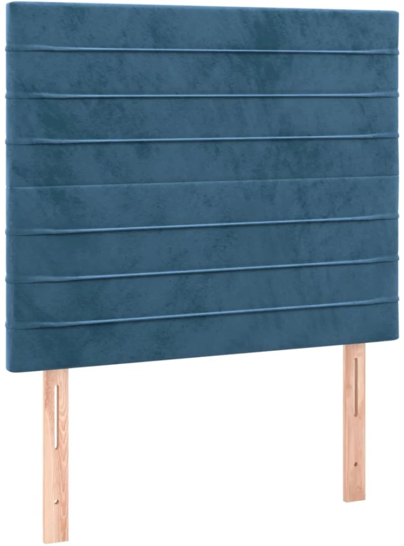 vidaXL Κρεβάτι Boxspring με Στρώμα Σκούρο Μπλε 80 x 200 εκ. Βελούδινο