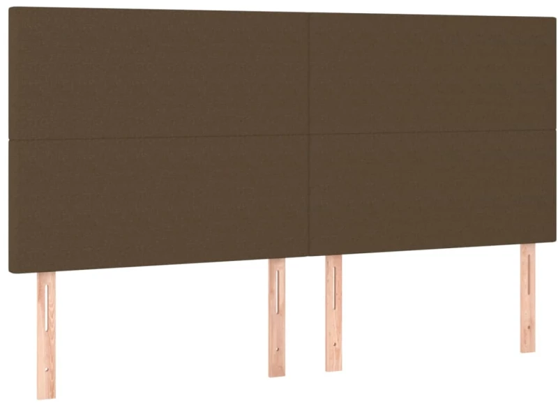 vidaXL Κρεβάτι Boxspring με Στρώμα & LED Σκ.Καφέ 160x200εκ. Υφασμάτινο