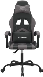 vidaXL Καρέκλα Gaming Περιστρεφόμενη Μαύρη/Γκρι από Συνθετικό Δέρμα