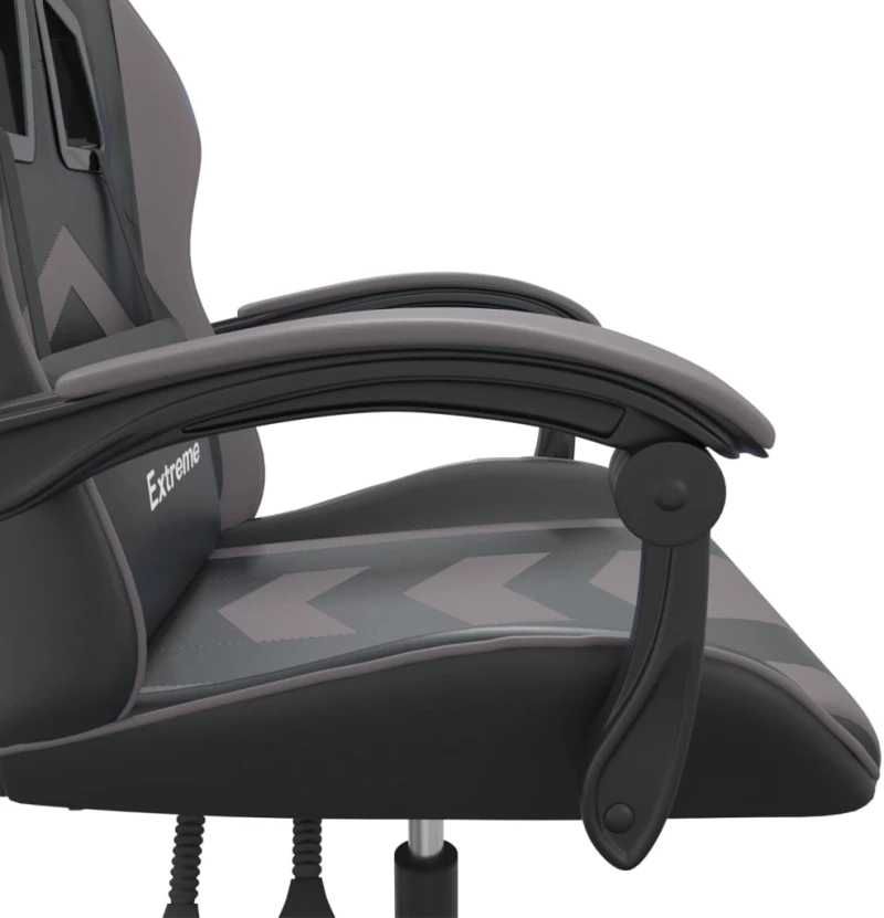 vidaXL Καρέκλα Gaming Περιστρεφόμενη Μαύρη/Γκρι από Συνθετικό Δέρμα