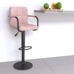 vidaXL Σκαμπό Μπαρ Ροζ Βελούδινο