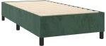 vidaXL Κρεβάτι Boxspring με Στρώμα & LED Σκ. Πράσινο 90x190 εκ Βελούδο