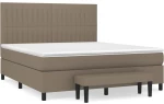 vidaXL Κρεβάτι Boxspring με Στρώμα Taupe 160x200 εκ. Υφασμάτινο