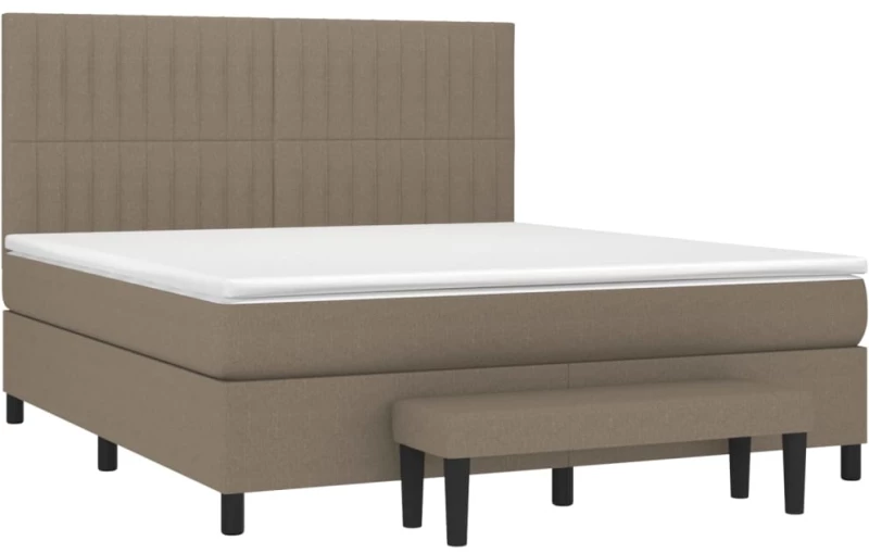 vidaXL Κρεβάτι Boxspring με Στρώμα Taupe 160x200 εκ. Υφασμάτινο