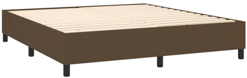 vidaXL Κρεβάτι Boxspring με Στρώμα & LED Σκ.Καφέ 160x200εκ. Υφασμάτινο