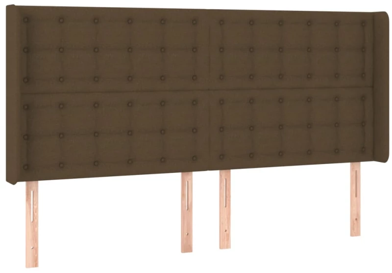 vidaXL Κρεβάτι Boxspring με Στρώμα & LED Σκ.Καφέ 160x200εκ. Υφασμάτινο