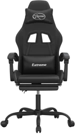 vidaXL Καρέκλα Gaming Μασάζ Υποπόδιο Μαύρο από Συνθετικό Δέρμα