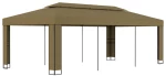 vidaXL Κιόσκι με Διπλή Οροφή Taupe 3 x 6 μ. 180 γρ/μ²
