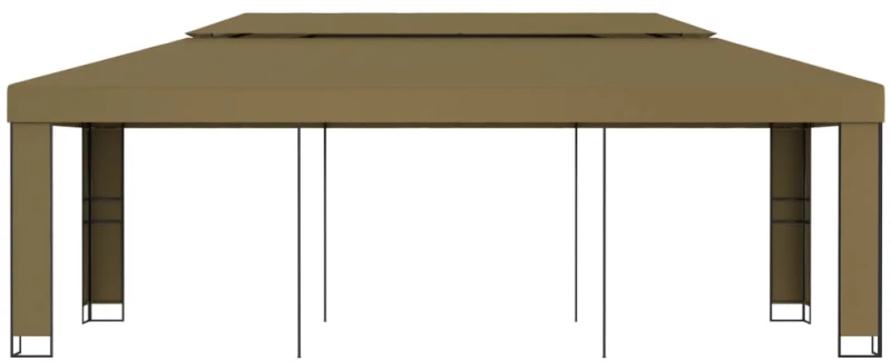 vidaXL Κιόσκι με Διπλή Οροφή Taupe 3 x 6 μ. 180 γρ/μ²