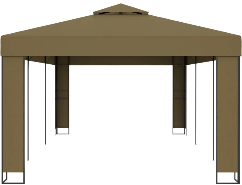 vidaXL Κιόσκι με Διπλή Οροφή Taupe 3 x 6 μ. 180 γρ/μ²