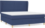 vidaXL Κρεβάτι Boxspring με Στρώμα Μπλε 160x200 εκ. Υφασμάτινο
