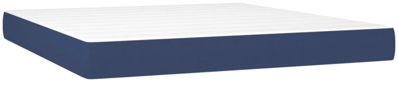 vidaXL Κρεβάτι Boxspring με Στρώμα Μπλε 160x200 εκ. Υφασμάτινο