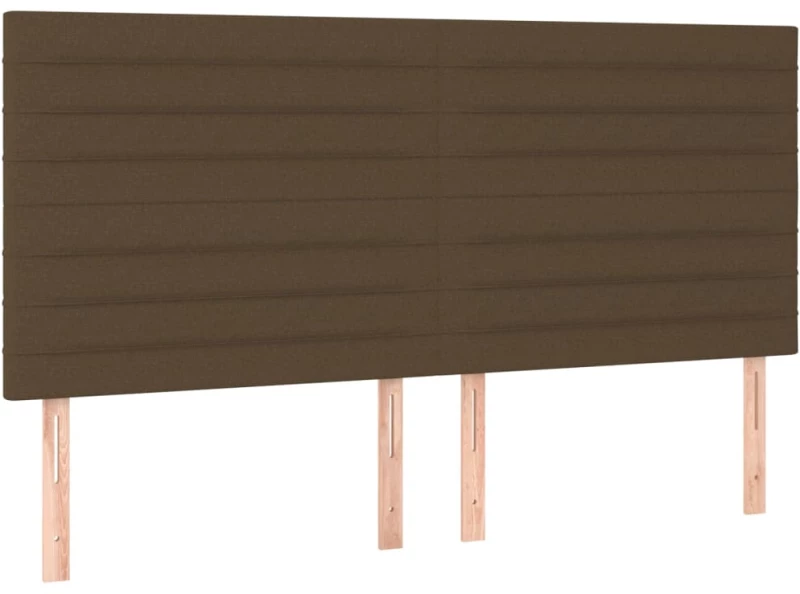 vidaXL Κρεβάτι Boxspring με Στρώμα & LED Σκ.Καφέ 160x200εκ. Υφασμάτινο