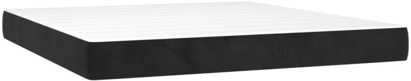 vidaXL Κρεβάτι Boxspring με Στρώμα & LED Μαύρο 160x200 εκ. Βελούδινο