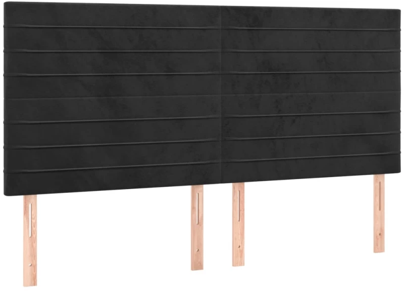 vidaXL Κρεβάτι Boxspring με Στρώμα & LED Μαύρο 160x200 εκ. Βελούδινο